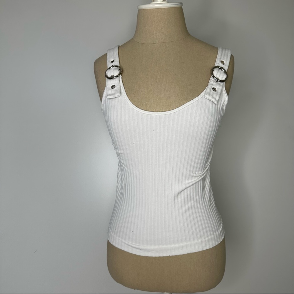 bella seamless ribbed white top M